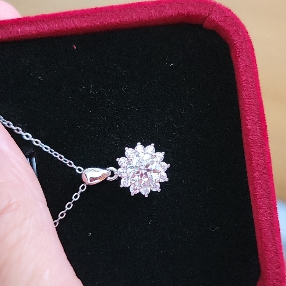 2ct moissanite 18k plated over silver necklace